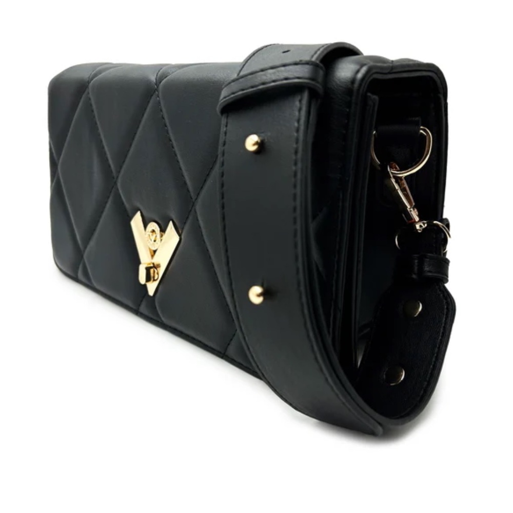 Valentino Orlandi Black Quilted “V” Lock Cross Body - Picture 3 of 3
